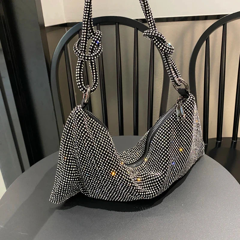 luxury Designer hobo shoulder bag handmade Shining Rhinestones Evening clutch Bag Purse Crystal Purses and handbag Hobo Bags