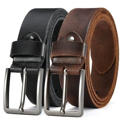 Antique High-quality Metal Needle Buckle High-quality Top Layer Cowhide Men's Casual Belt with Multiple Colors To Choose