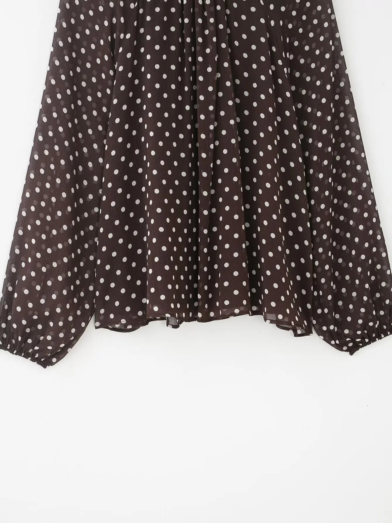 New Women Bow Collar Blouse Vintage Polka Dot Printed Loose Tops Fashion Elegant Spring Long Sleeve Commuting Shirts