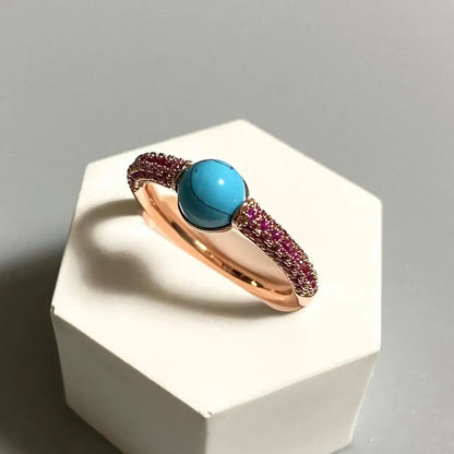 6mm Round Candy Style Ring for Women 33 Colors Purple Zircon Crystal Inlay Jewelry Birthday Gift