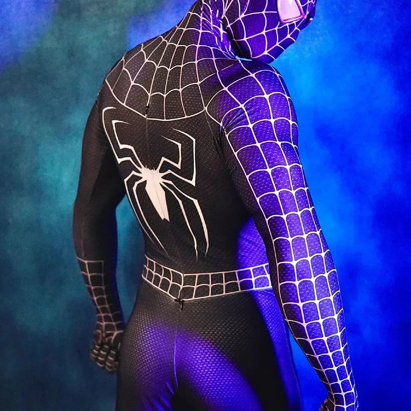 Black Spider Man Toby Costume Slim Fit Jumpsuit Cosplay Superhero Expedition Costume Superhero Zhentai Halloween Party Gifts