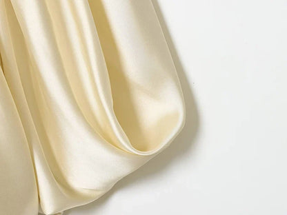 Women's Slip Tops Fashion Satin Pleated V-Neck Sleeveless Top Summer Sexy Female Chic Tops