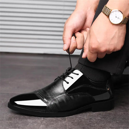 Men's Dress Shoes Formal Suit Tuxedo Lace-Up Oxford Shoe For Business Breathable Casual Shoe For Men