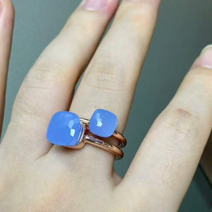 Classic and Petite Ring Set for Women Colorful Cyrstal Fashion Jewelry Gift Vanlentine's Day