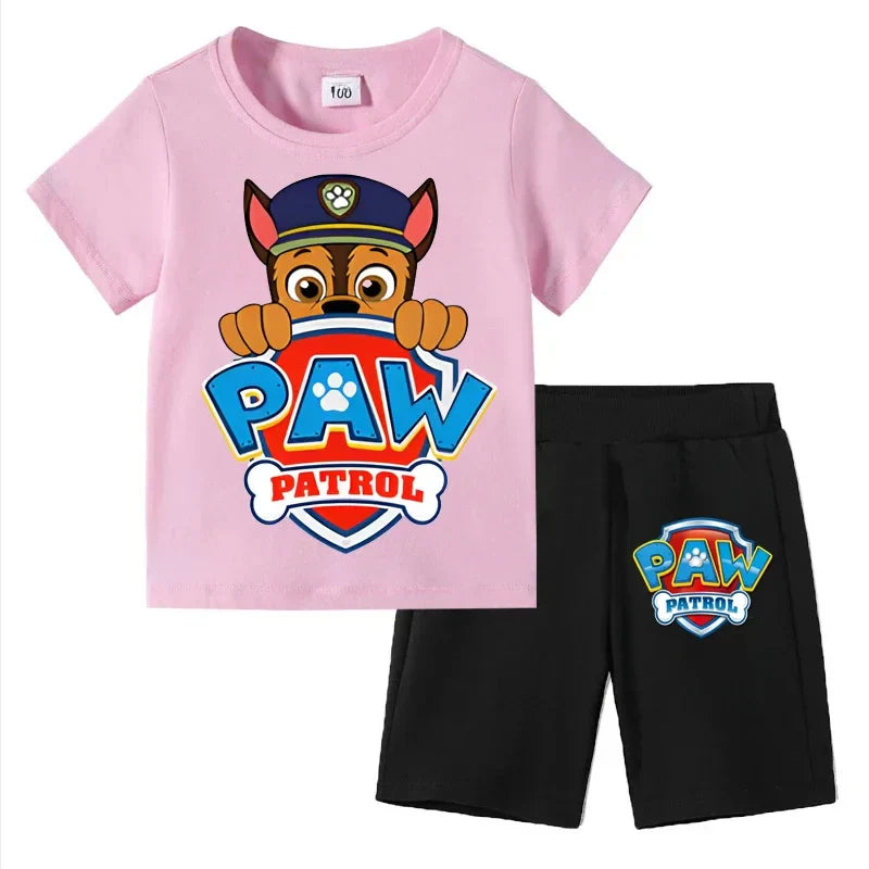 Kids Set Boys Short Sleeve T-Shirt Top+Shorts 2-Piece Outfits Boys Cartoon Suit 3-8Years Children Clothes For Summer