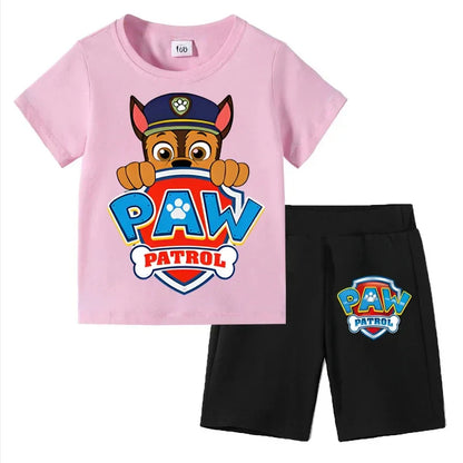 Kids Set Boys Short Sleeve T-Shirt Top+Shorts 2-Piece Outfits Boys Cartoon Suit 3-8Years Children Clothes For Summer