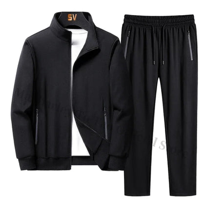 2025 Spring Autumn Sweatshirt SweatPants Trousers For Men Set Two Piece Black Tracksuit Hip Hop Streetwear Running Sport Clothes