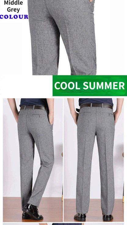 Autumn Thick Summer Thin Business Pants Men's Straight Formal Long Trouser Adult Solid Color Flat Design Casual Suit Pant GOZBKF