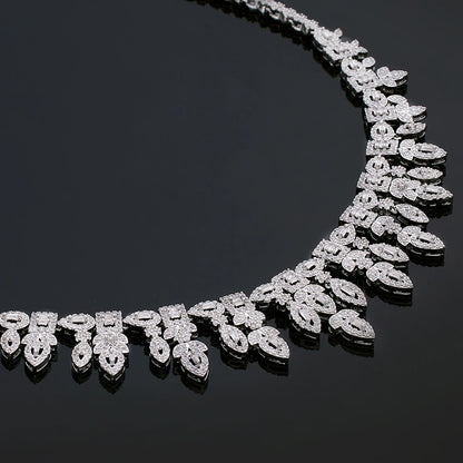 2023 New 4-piece Bride Wedding Jewelry Set Women's Necklace Set Jewelry Elegant Women's Necklace Oxidized Jewelry