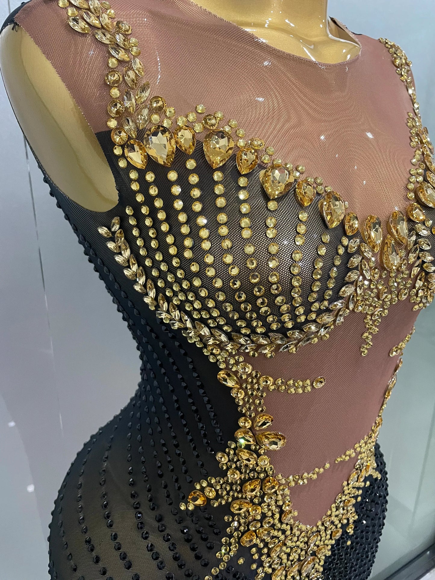 Sexy Sparkly Rhinestones Sleeveless Long Dress 2025 New Women Birthday Celebrate Evening Photo Shoot Stage Performance Costume