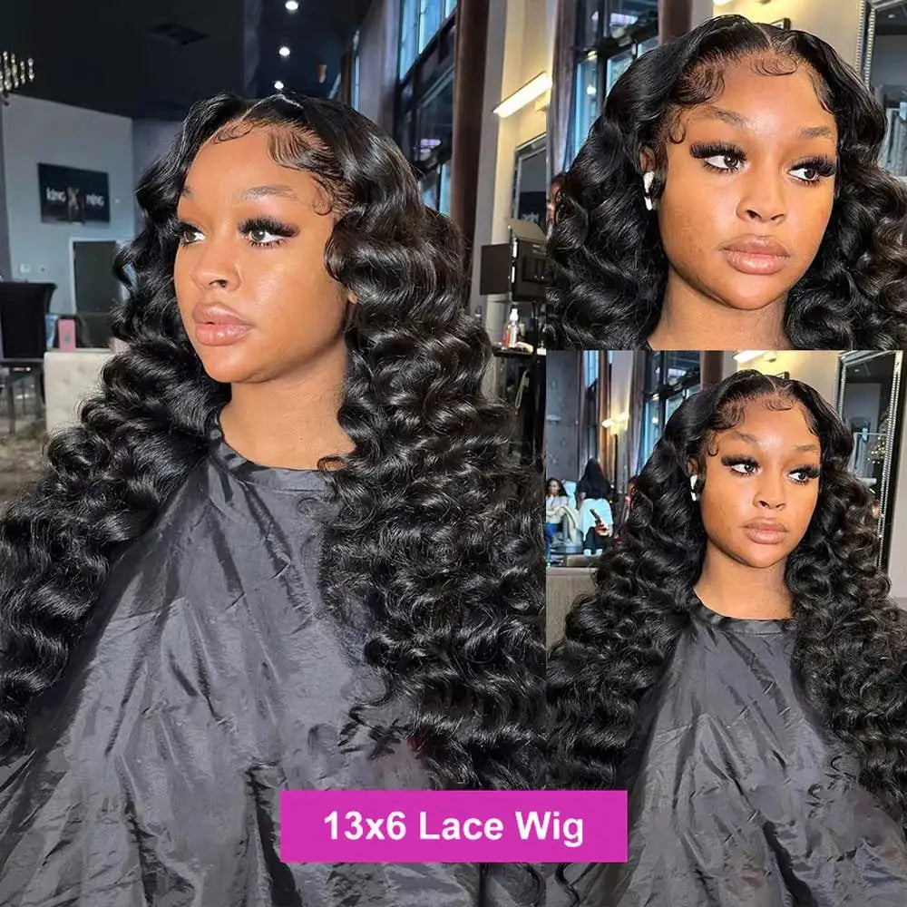 40 Inch HD Loose Deep Wave 13x6 Lace Front Human Hair Wigs Brazilian Curly Water Wavy 13x4 Lace Deep Wave Frontal Wigs For Women