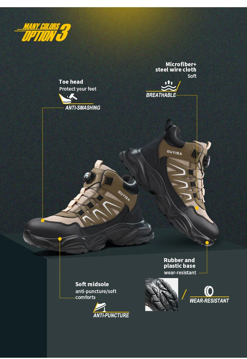 High-top men's work shoes and workwear series for all four seasons