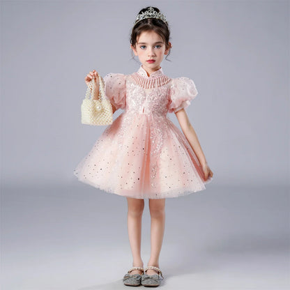 Girl Flower Princess Dress Kids Summer Gown Dresses For 2-10 Years Girls Wedding Birthday Party Clothing Children Pink Costume