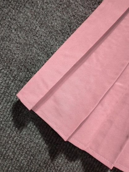 2026 Summer Women Pink High Waist Pleated Mini Skirt Casual School Style A-Line Skirt