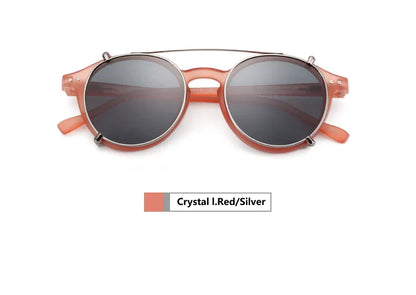 Steampunk Style Glasses (Anti Blue Light Blocking Eyewear) + Clip Lenses（Polarized Sunglasses Clips）for Women Men