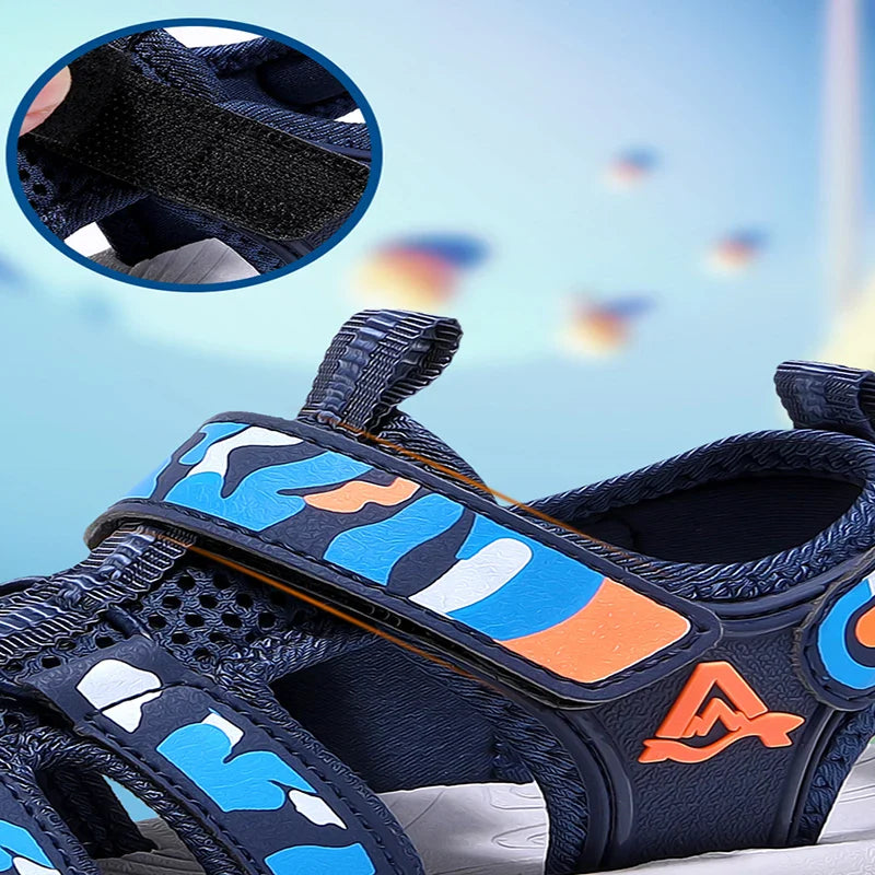 Children's Anti-Slip Summer Sandals for Boys Outdoor Anti-Collision Casual Walking Shoe Breathable Kids Beach Sandals Size 28-39