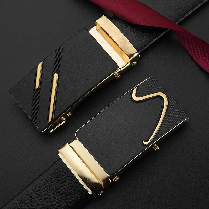 Fashion Business Men's Belt Genuine Luxury Brand Belt Metal Buckle Belt High-Quality PU Leather Soft Belt With Cargo Pants Jeans