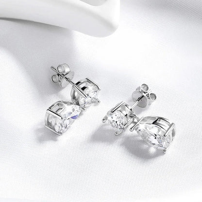 6CTTW D Color Moissanite Drop Earrings for Women Sparkling Lab Diamond 925 Sterling Silver Elegant Party Earrings