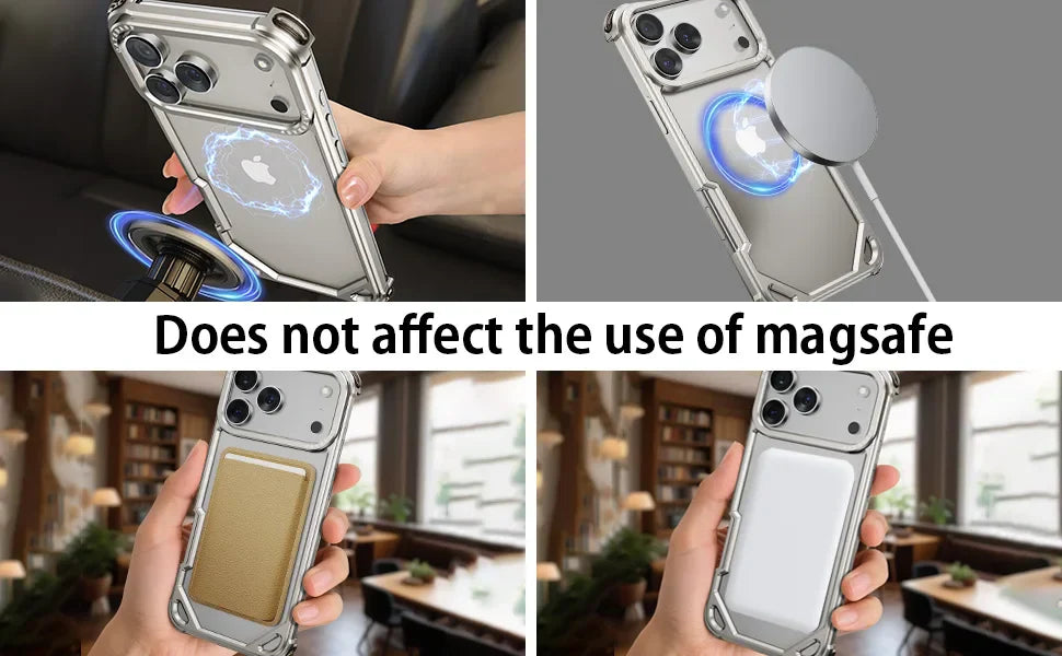 Case for iPhone 17 Pro Max 17 Air Magsafe Metal Shockproof Protective Phone Cover Aluminum Alloy Anti-Drop Shells