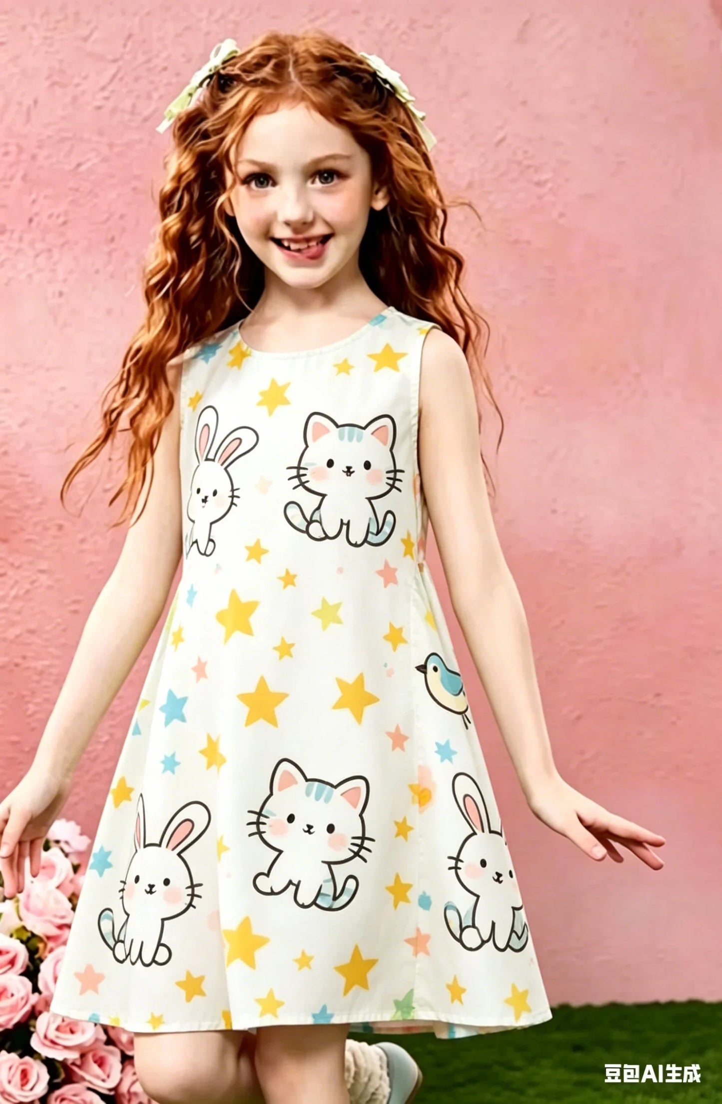 NEW SUMMER STYLE FLORAL PRINT DRESS FOR GIRLS A CASUAL AND SWEET PRINCESS DRESS THE PERFECT GIFT FOR CHILDREN SPORTY STYLE