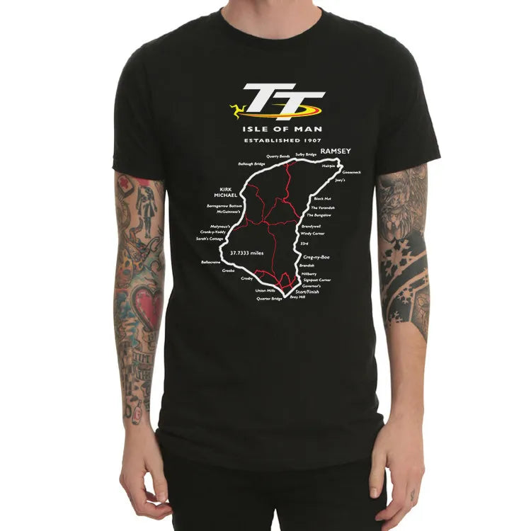 Isle of Man TT Men T Shirt Around The Island Motorcycle Motorcycle Racing Tourist Trophy Manx