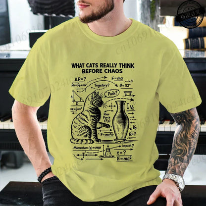 Funny Cat Science Printed Mens Graphic Tee Novelty Sarcastic Funny T-Shirt New Fashion Men Women T-Shirts Casual Short Sleeve