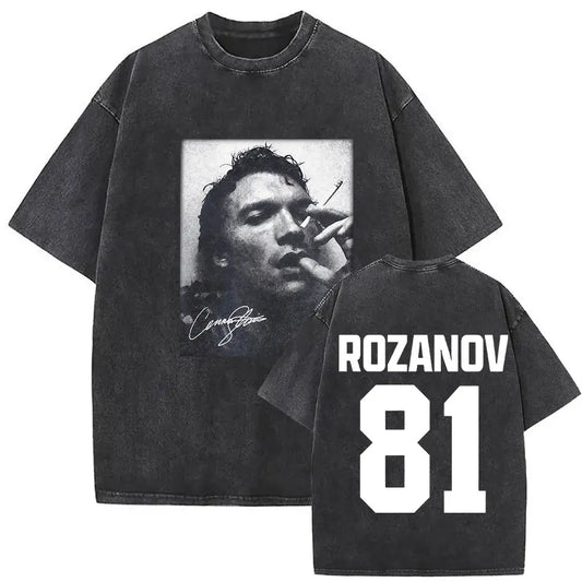 2026 New Heated Rivalry Vintage Washed Unisex cotton shirt Rozanov 81 oversized graphics men's Women's Short Sleeve Cheap Tshirt