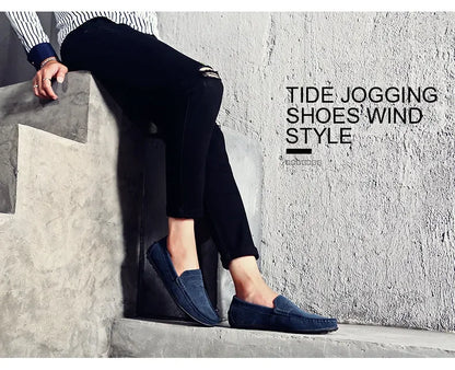 High Quality Leather Men Loafers  Slip on Mens Casual Shoes Fashion Flats Male Driving Shoes Moccasins Ten Colors Size 38-47