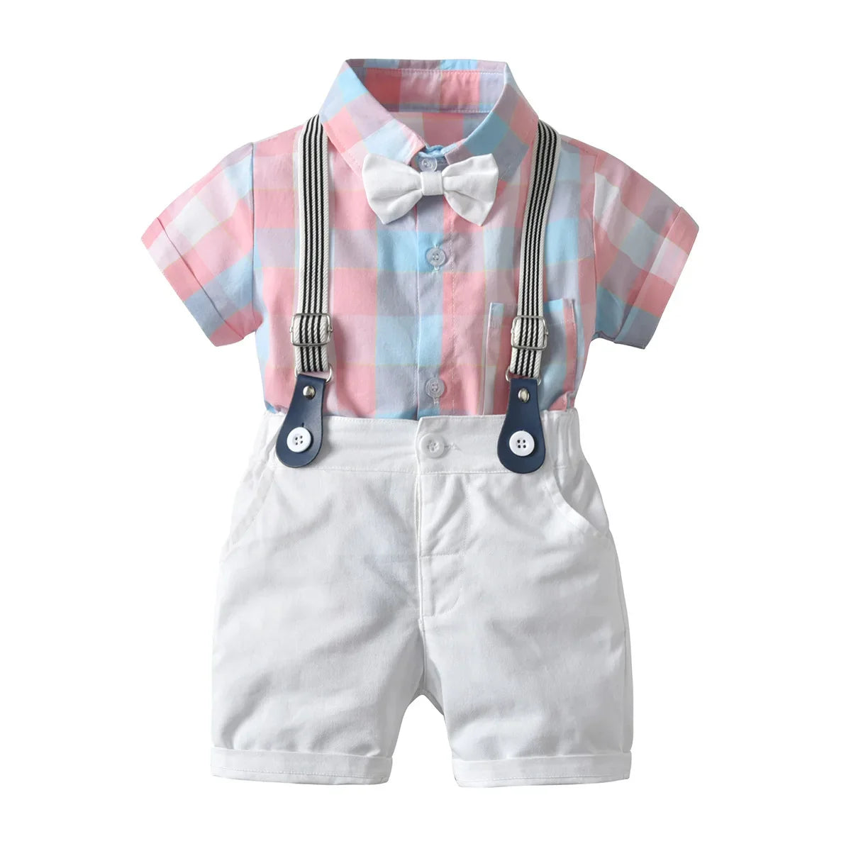 Kid Boy Formal Birthday Outfit Suit Toddler Gentleman Wedding Striped Vest Shirt 1-6 Years Baby Pants Boys Ceremony Outerwear