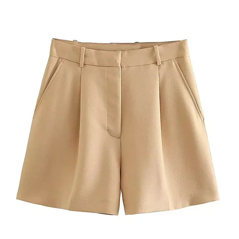 Female Shorts Black Pink Shorts Woman Summer 2024 Pleated Baggy White Shorts For Women Casual High Waist Short Pants