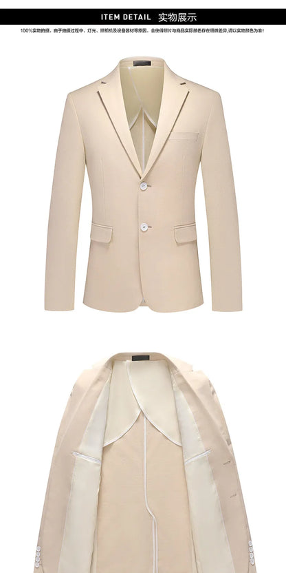 Men's Linen Half Lined 2 Piece Suit Set Lightweight Breathable Blazer & Pants for Spring Summer, Formal Business Wedding