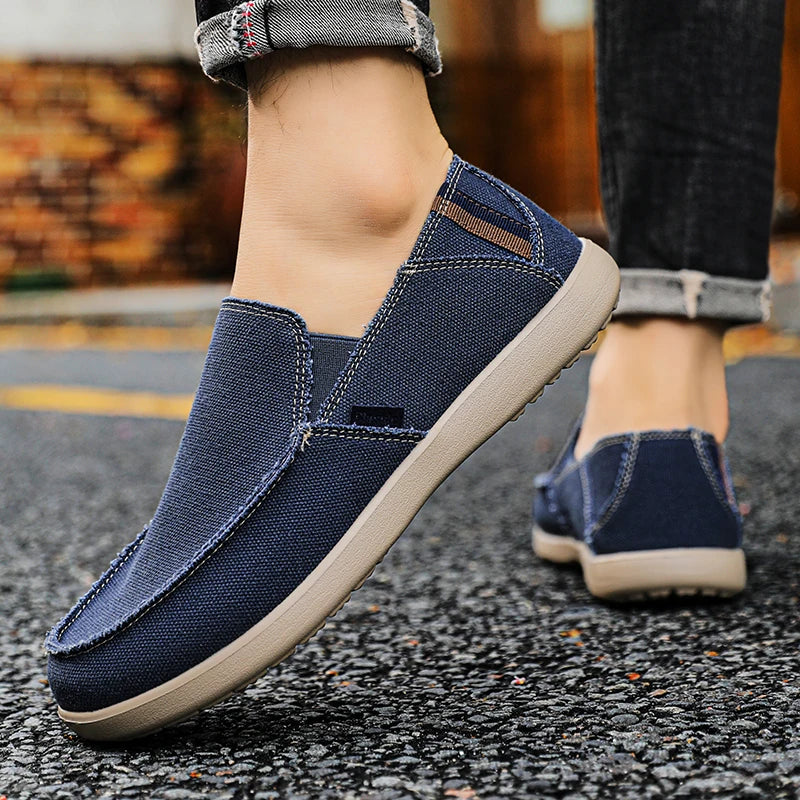 Large Size Canvas Shoes Men's Slip-On Loafers Casual Breathable Independent Station Cross-Border Shoes Adult Low Heel Rubber