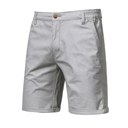 Summer 100% Cotton Solid Shorts Men High Quality Casual Business Social Elastic Waist Men Shorts 10 Colors Beach Shorts