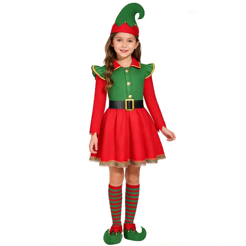 2025 Children's New Year Clothing Girl Cosplay Christmas Dress Girl's Christmas Outfit Carnival Party Costume Christmas Gift