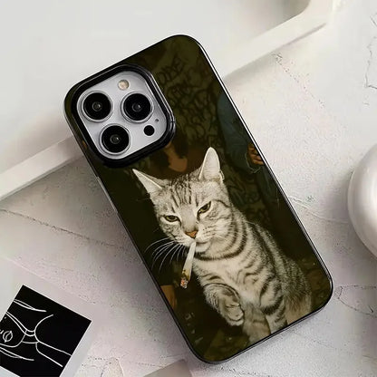 Smoking Cats Black Phone Case For IPhone 17 17Air 16 15 14 Plus 13 12 11 17 Pro Max X XS XR 7 8 Plus Soft Back Cover Case