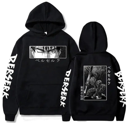 Hoodies Men Women Graphic Print Long Sleeve Streetwear Japanese Style Manga Sweatshirts Fleece Loose Soft Clothing