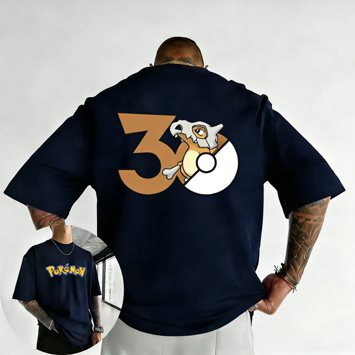 30th Anniversary Marowak Printed T-shirt Summer New Men's and Women's Loose Casual Hip Hop Trendy Short Sleeve Top