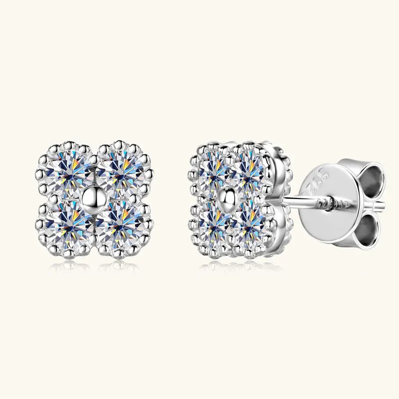 3mm D Moissanite Jewelry Set Clover Flower Pendant Necklace Earrings Bracelet 3 in 1 Sets for Women 925 Silver Charm Gifts