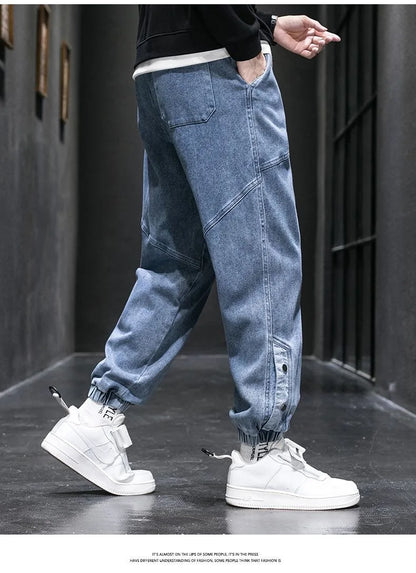 Spring and Autumn New Classic American Retro Loose Tight Leg Pants for Men's Casual Sports Large Size High Quality Jeans