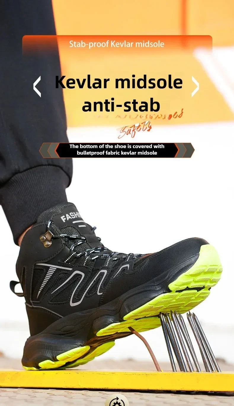 Ankle-Length Men Safety Boots Anti-smash Anti-stab Construction Work Steel Toe Shoes Male Work Boots Work Safety Shoes