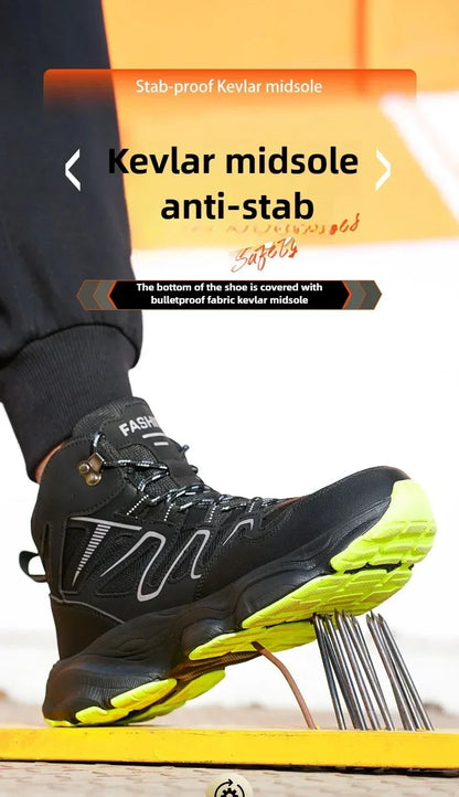 Ankle-Length Men Safety Boots Anti-smash Anti-stab Construction Work Steel Toe Shoes Male Work Boots Work Safety Shoes