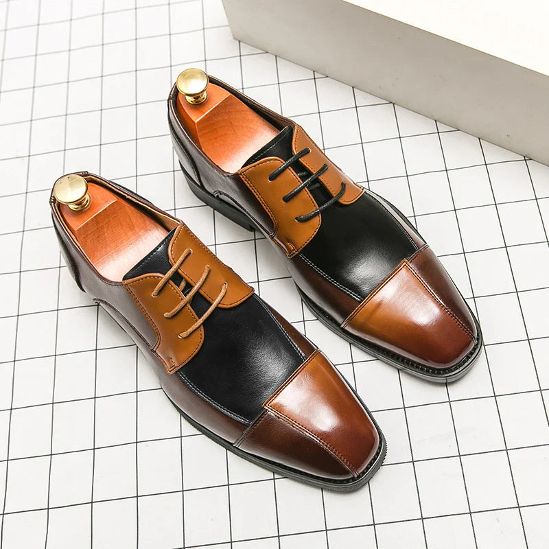 British Dress Social Leather Shoes Men Classic Brogues Office Casual Business Shoes For Men Large Size Formal Leather Shoes Man