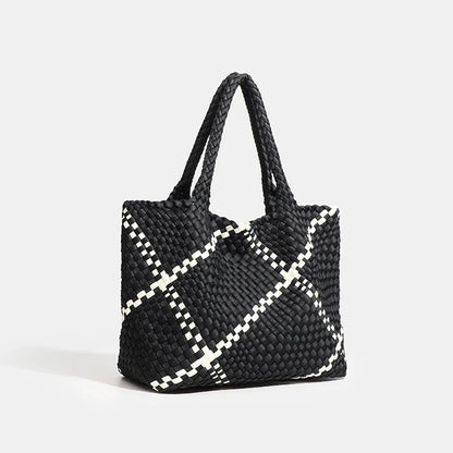 Large size women's tote bag Women's fashion bags 2024 Hot product Neoprene material women's hand-woven bag Large volume Tote bag