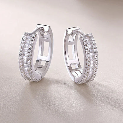 18k Plated D VVS1 All Moissanite Hoop Earrings for Women Pass Diamond Test S925 Sterling Silver Ear Jewelry Wholesale