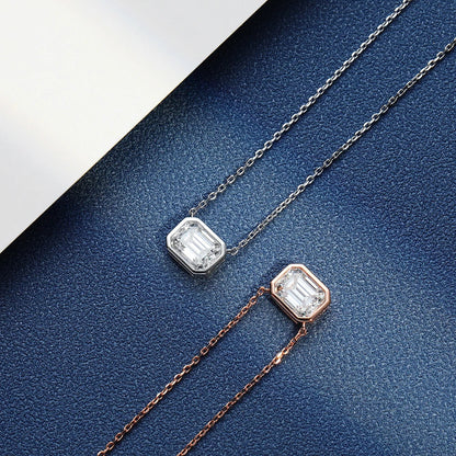 New In 2cttw D Color Emerald Cut Moissanite Stud Earrings for Women S925 Silver Rhodium Plated Diamond Earring Fine Jewelry