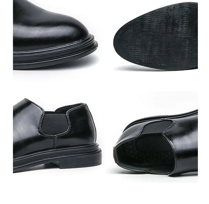 Men's riding boots British low-top short leather boots men's business formal leather shoes genuine leather casual Chelsea boots