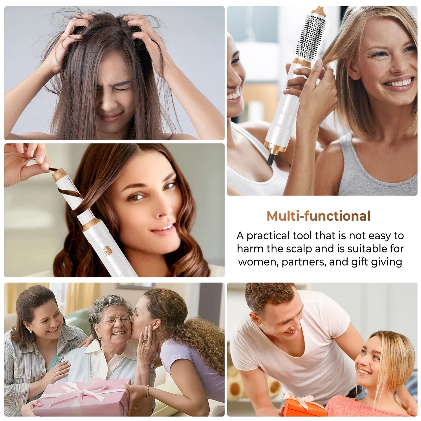 Airstyler Pro 5 in 1 Hair Dryer Set, Hot Air Curling Brush, Straightener, Thermal Brush