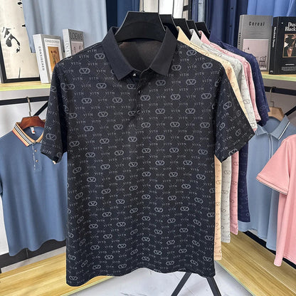Fashion brand men's short sleeve polo shirt summer new item original printing custom design youth comfortable top casual T-shirt
