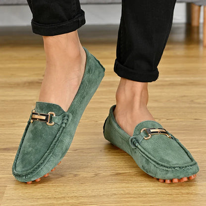 Men Fashion Luxury Leisure Leather Loafers Shoes Slip on Soft Comfortable Non-slip Driving for Men