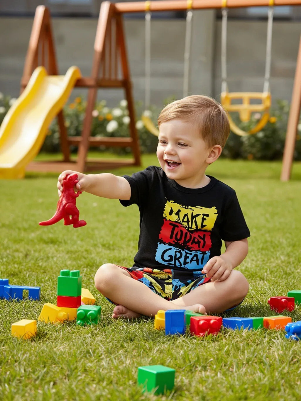 Summer Toddler Boy Clothes Short Sleeve Fashion Letter Print T-Shirt and Shorts Baby Outfit Set
